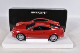 A BOXED PAULS MODEL ART MINICHAMPS BENTLEY CONTINENTAL GT 2008 1:18 MODEL VEHICLE, numbered