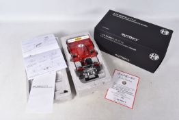 A BOXED AUTOART SIGNATURE ALFA ROMEO 33 TT 12 1:18 MODEL DIE-CAST VEHICLE, 1975 1000km SPA