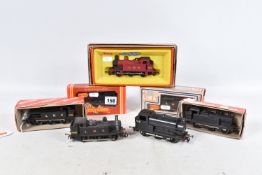 SEVEN BOXED OO GAUGE L.M.S. TANK LOCOMOTIVES, Tri-ang class 3F 'Jinty' No.7606, maroon livery (R52RS