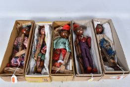 FOUR BOXED PELHAM SS AND LS GIRL AND BOY PUPPETS, all appear complete and in fairly good condition