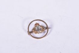 A GOLD NAVY SWEETHEART BROOCH, this is 15ct gold with a pin fastener and weighs approximately 2.