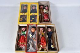 EIGHT BOXED PELHAM PUPPETS, 4 x SS Gypsy Girl and 4 x SS Sailor including one in the rarer lighter