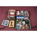 THREE BOXES OF CERAMICS, GLASS, METALWARE, BOOKS AND PICTURES COMMEMORATING MONTGOMERY OF ALAMEIN,