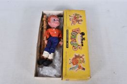 A BOXED PELHAM SL JIMMY GIBSON PUPPET from the Gerry Anderson TV series Supercar, appears complete