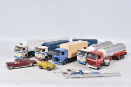 A QUANTITY OF UNBOXED AND ASSORTED PLAYWORN DIECAST VEHICLES, to include Corgi Toys Mercedes-Benz