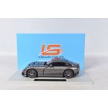 A BOXED LIMITED EDITION LS COLLECTIBLES TVR SAGARIS 2005 1:18 MODEL VEHICLE, in dark grey,