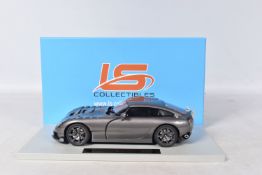 A BOXED LIMITED EDITION LS COLLECTIBLES TVR SAGARIS 2005 1:18 MODEL VEHICLE, in dark grey,