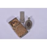 TWO TRENCH ART VESTA CASES AND A CIGAR CUTTER, this lot include a WWI era white metal vesta with a