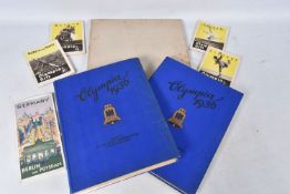 A SELECTION OF BOOKS AND EPHEMERA ABOUT THE 1936 BERLIN OLYMPIC GAMES, included is volumes one and