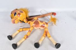 A BOXED PELHAM GIRAFFE DISPLAY PUPPET, has crack to head otherwise appears complete and in good