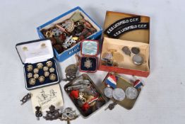 A COLLECTION OF STAFFORDSHIRE REGIMENT ITEMS, plus others to include two officers cap badges from