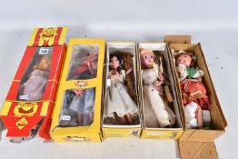 FIVE BOXED PELHAM PUPPETS, SL Red Riding Hood, SL Ballerina, SL Fairy, SL Cinderella and SS Gypsy (