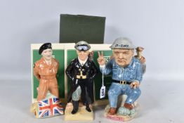 THREE LIMITED EDITION KEVIN FRANCIS TOBY JUGS, comprising ‘Winston Spencer Churchill, D-Day