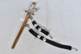 A GERMAN THIRD REICH NAVY OFFICERS DAGGER, this has a white wire bound grip and the pommel