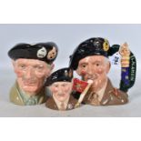 THREE ROYAL DOULTON MONTY CHARACTER JUGS, comprising a large character jug ‘Field Marshal Montgomery