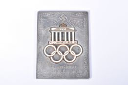 WWII GERMAN THIRD REICH 1936 BERLIN OLYMPIC AWARD/PLAQUE, this is a non-portable award and is