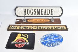 A GRAY DUNN & CO'S. BISCUITS AND CAKES ADVERTISING SIGN,
