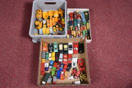 A QUANTITY OF UNBOXED AND ASSORTED PLAYWORN DIECAST VEHICLES, to include Corgi Toys Rover 90 saloon,