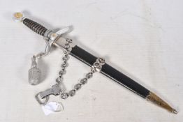 A GERMAN LUFTWAFFE OFFICERS DRESS DAGGER, it comes complete with its scabbard hanger and portepee,