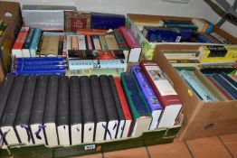 SIX BOXES OF BOOKS, mostly relating to the English language and literature, including ten volumes of