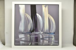 DUNCAN MACGREGOR DMAC (BRITISH 1961) 'STILL WATERS' a signed limited edition print of yachts 118/