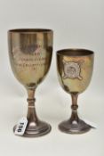 TWO SILVER TROPHY CUPS, the first a Stratford -upon - Avon Boat Club trophy cup, hallmarked '