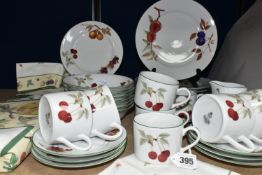 A FORTY FOUR PIECE ROYAL WORCESTER EVESHAM VALE PART DINNER SERVICE, comprising six dinner plates (