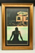 CARRIE GRABER (AMERICA 1975), A FEMALE FIGURE SITTING BESIDE A SWIMMING POOL AT NIGHT, a limited