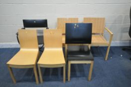 A SELECTION OF VARIOUS CHAIRS, to include a pair of Avarte ply wood armchairs, another Avarte chair,