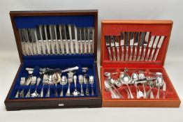 TWO CANTEENS OF CUTLERY, the first an eight place canteen, signed 'Sheffield Cutlery England',