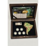 A CASED SET CONTAINING SMALL .999 GOLD, 0.5 gram 2020 Burundi 50 francs coins featuring South