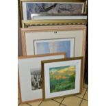 EIGHT DECORATIVE PRINTS COMPRISING TWO SIGNED JOHN MILLER LIMITED EDITION PRINTS, 'Palace