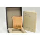 A 'S.J.DUPONT' LIGHTER, a signed gold plated lighter, encased in a signed box also including an