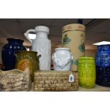 A GROUP OF WEST GERMAN AND OTHER CERAMICS, to include four Scheurich vases: a floor standing vase no