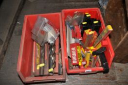 TWO PLASTIC TRAYS CONTAINING NEW UNUSED METRIC AND IMPERIAL HSS DRILL BITS by Dormer , Lyndon etc (