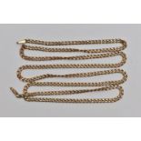 A 9CT GOLD CURB LINK CHAIN, missing clasp, hallmarked 9ct London import, length 560mm, approximate