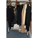 NINE ITEMS OF VINTAGE CLOTHING AND TWO BOXES OF ACCESSORIES, to include a 1960's Cresta Couture