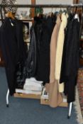 NINE ITEMS OF VINTAGE CLOTHING AND TWO BOXES OF ACCESSORIES, to include a 1960's Cresta Couture