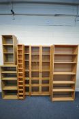 A SELECTION OF IKEA FURNITURE, to include a glazed double door bookcase, with five shelves, width