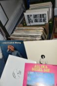 TWO BOXES OF RECORDS, approximately one hundred LPs, artists to include Johnny Cash, Ben E King,