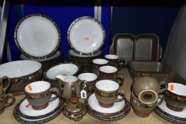 A FORTY SIX PIECE DENBY MARRAKESH PART DINNER SERVICE, comprising two vegetable dishes, a salad