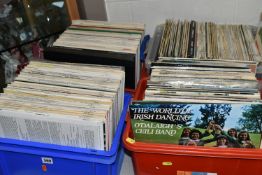 FOUR BOXES OF CLASSICAL LP RECORDS AND A SMALL QUANTITY OF SINGLES RECORDS, LP's include works by
