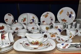 A NINETY SEVEN PIECE ROYAL WORCESTER EVESHAM DINNER SERVICE, comprising a two part vegetable dish, a