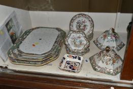 A GROUP OF MASON'S DINNER WARES, comprising nineteenth century pieces in the 'Table and Flower