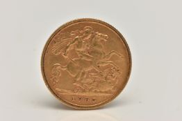 AN EARLY 20TH CENTURY HALF SOVEREIGN COIN, depicting Edward VII, George and the Dragon dated 1905,
