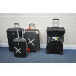 THREE SIZED IT HARDSHELL SUITCASES, and an impact defence suitcase (condition - impact defence