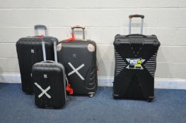 THREE SIZED IT HARDSHELL SUITCASES, and an impact defence suitcase (condition - impact defence