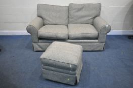 A JOHN LEWIS OATMEAL TWO SEATER SOFA, length 178cm x depth 97cm x height 84cm, with a matching