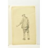 JAMES KERR-LAWSON (1864-1939) A FULL LENGTH DRAWING DEPICTING A MALE FIGURE IN WORKING CLOTHES,