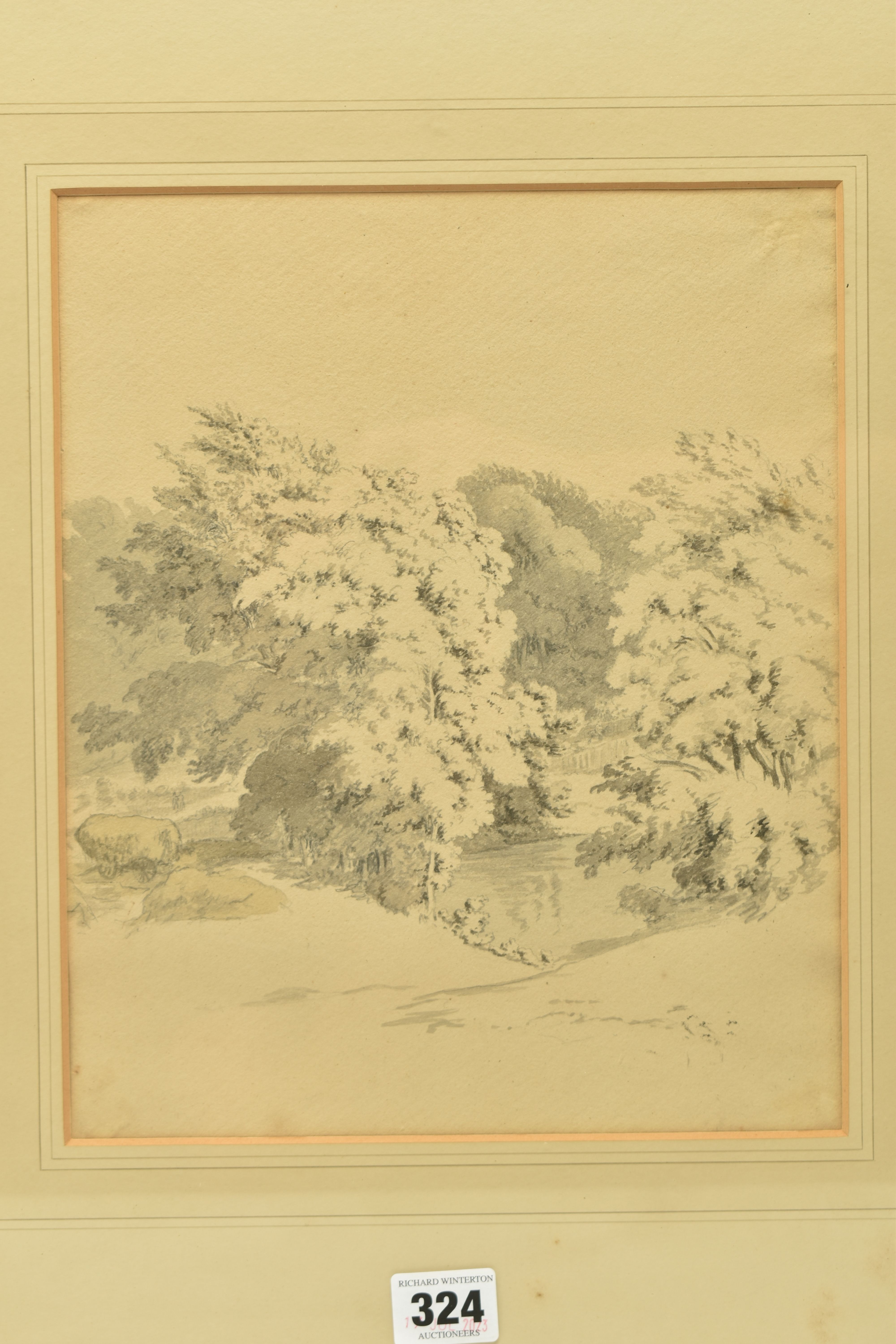 CIRCLE OF ROBERT HILLS (1769-1844) 'TREES IN KNOLE PARK', a sketch of a landscape with pool of - Image 2 of 8